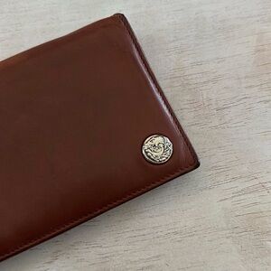 Authentic BVLGARI Long Wallet in Cognac Leather